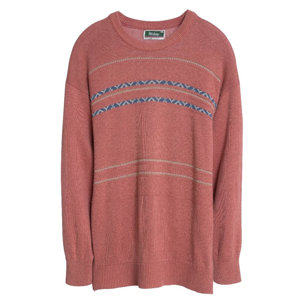 Wolsey (Scotland) Interlock Knit Wool Blend Fair Isle Jumper Opal : L
